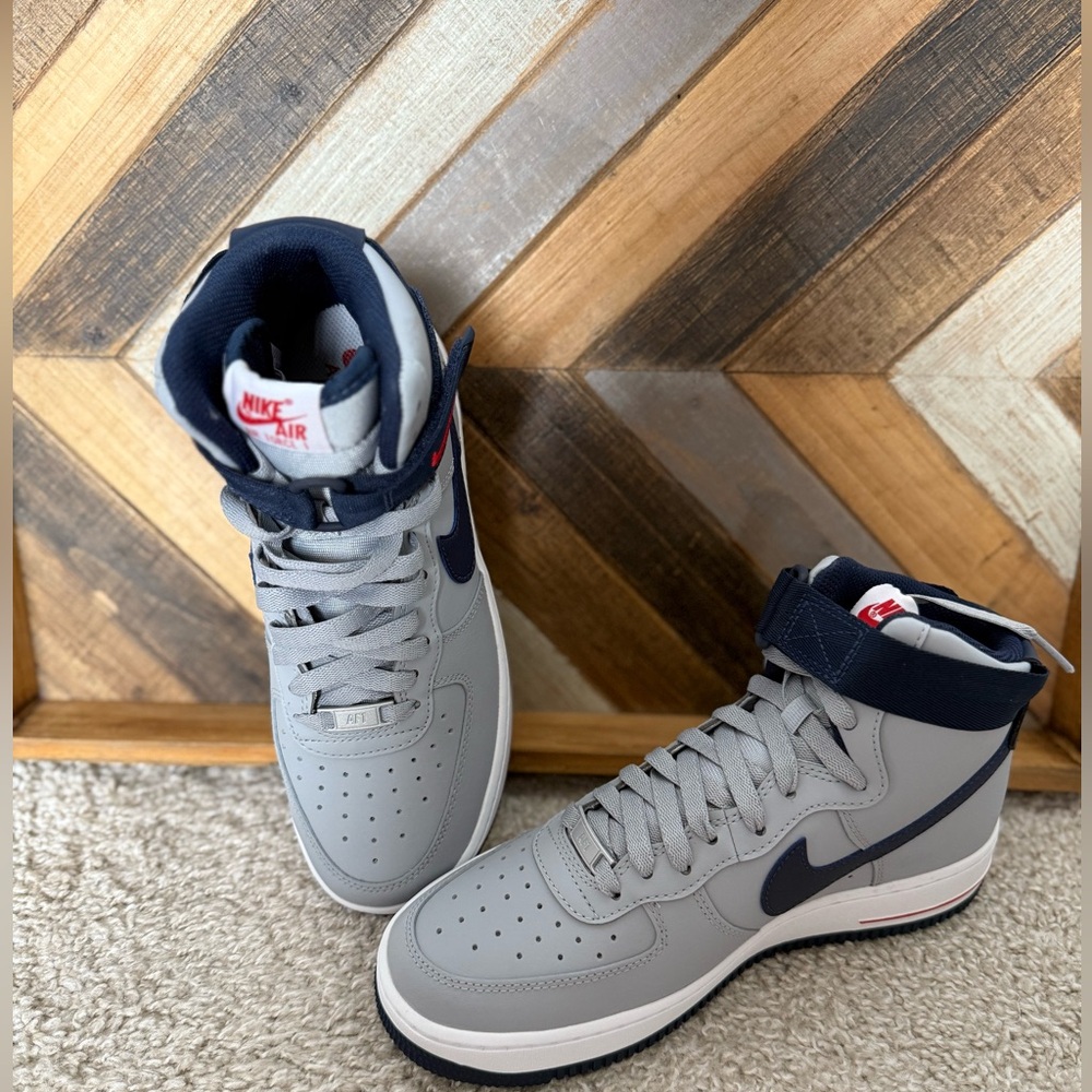 NIKE Air Force 1 “NEW ENGLAND" Women’s shoes-Wolf Grey & College Navy - Picture 2 of 7